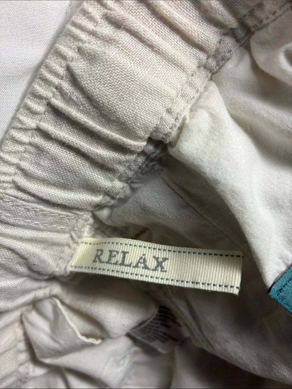 Tommy Bahama Relax Men's Cream 100% Linen Chinos Wide leg 34x29